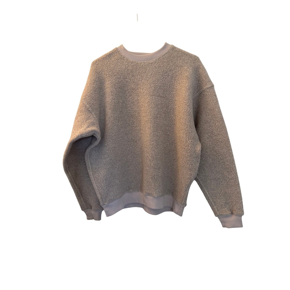 Outdoor Voices Megafleece Crew Sweatshirt Oatmeal Wool Blend Small Oversized